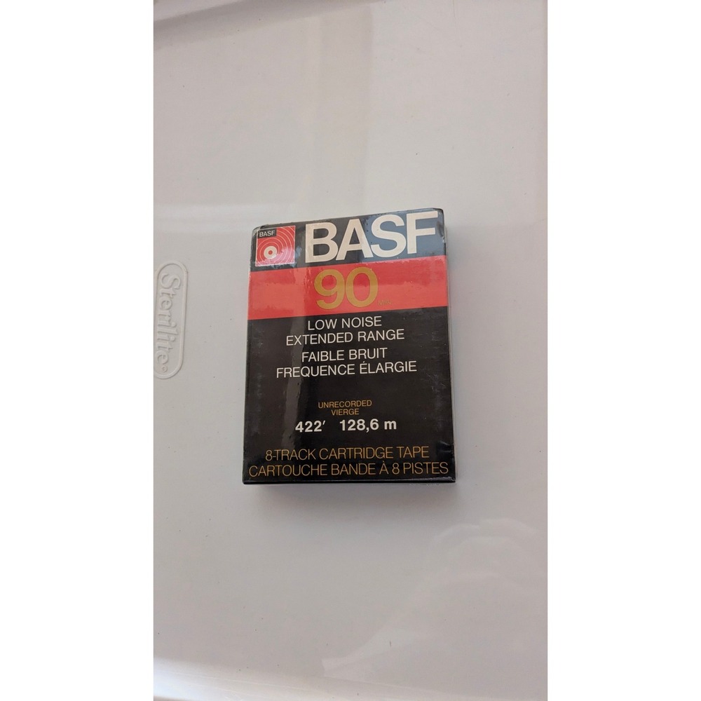 BASF 90 Minute 8-Track Cartridge Tape Blank Unrecorded Low Noise Vintage Sealed
